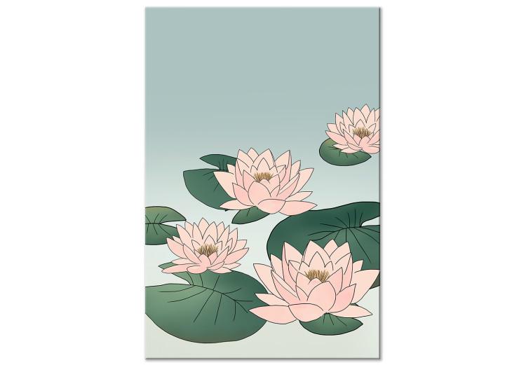 Pink Water Lilies (1-piece) Vertical - landscape with flowers on water