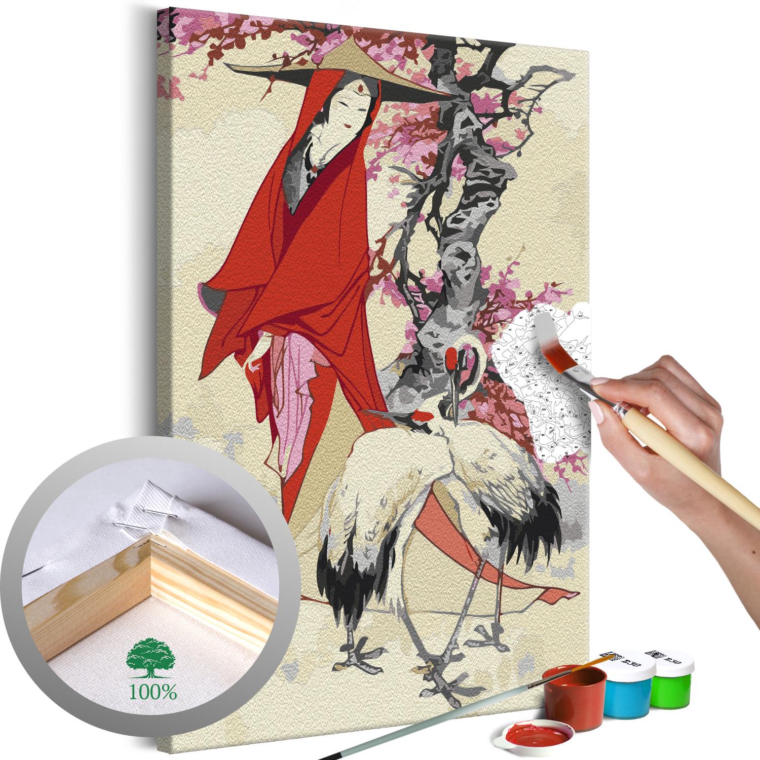 Paint by Number Kit Woman and Cranes 