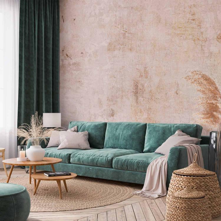 Wall Mural Scandi boho with texture - solid background with pattern in sand colour