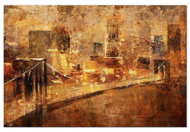 Metropolis of Wealth (1-piece) - cityscape and bridge in golden tones