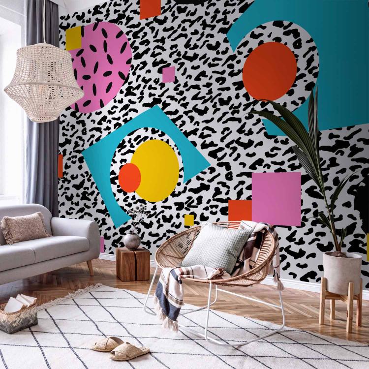 Hallucination - geometric coloured abstract with patterns and leopard print