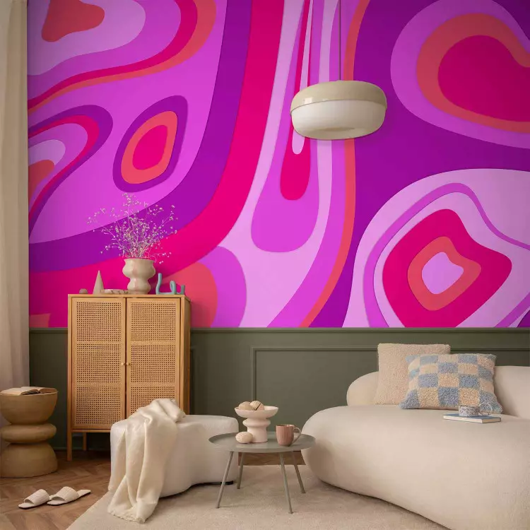 Wall Mural Euphoria - abstract composition in purples in various round shapes