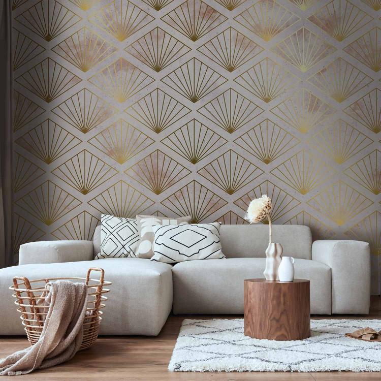A reminiscence of art deco - a uniform composition in a gold-coloured pattern