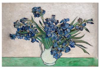Canvas Iris Vase (1-piece) Wide - flowers in the style of Vincent van Gogh