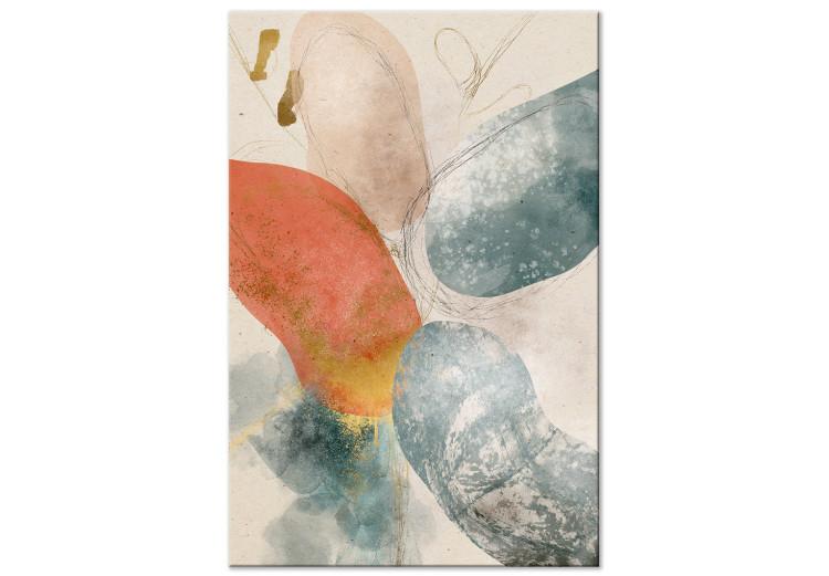 Rounded Shapes (1-piece) Vertical - abstraction in pastel colors