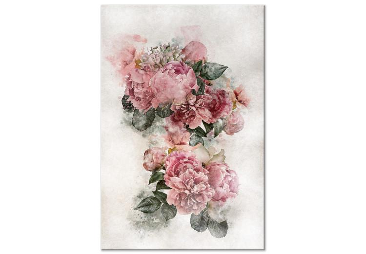 Peonies in Bloom (1-piece) Vertical - pink flowers and light background