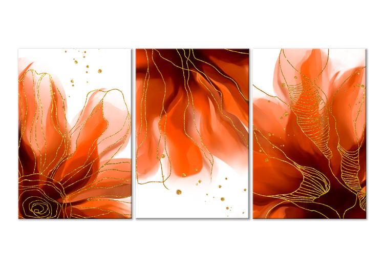 Three Fiery Flowers (3-piece) - abstraction with floral motif