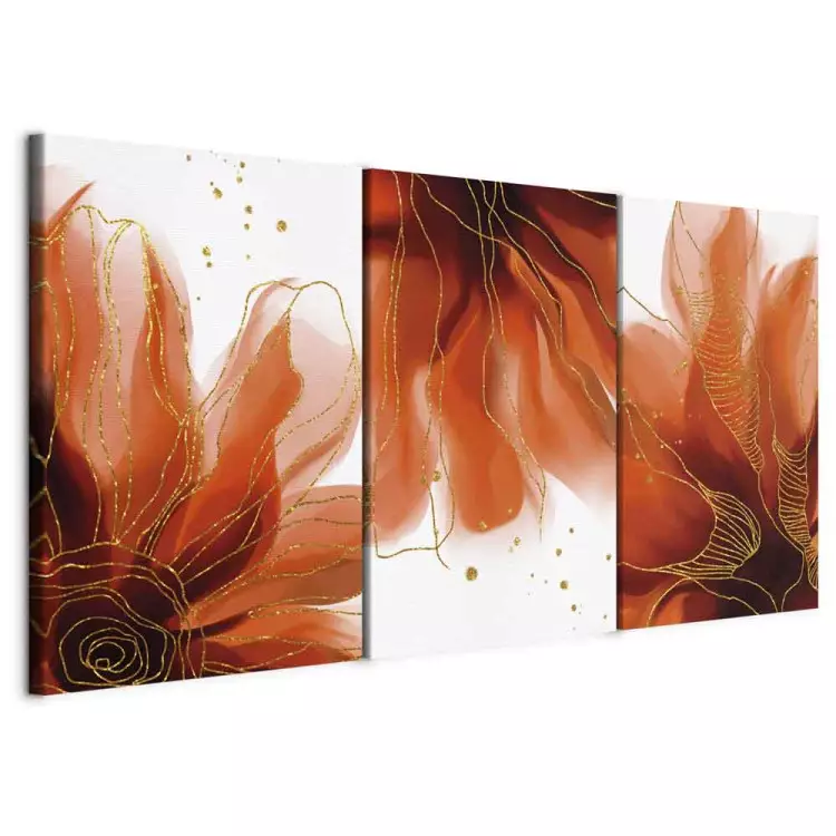 Three Fiery Flowers (3-piece) - abstraction with floral motif