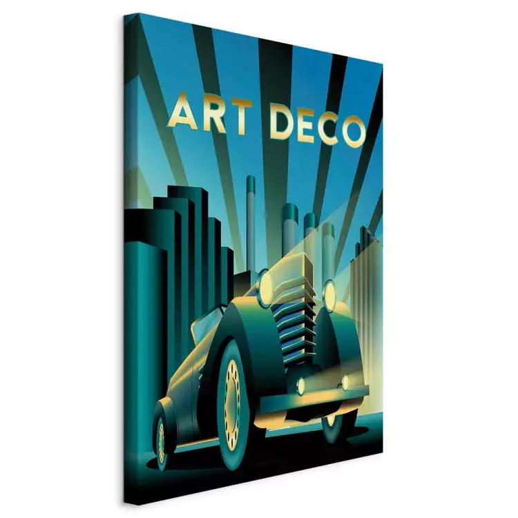 Retro Car (1-piece) Vertical - car and golden art deco writing