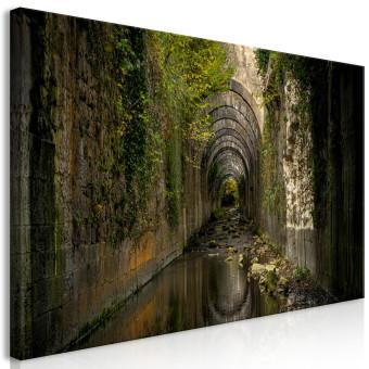 Canvas Tunnel in Orbaitzeta (1-piece) Wide - landscape with a floral motif