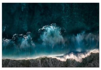 Canvas Great Water Wave (1-piece) Wide - sea viewed from a bird's eye perspective