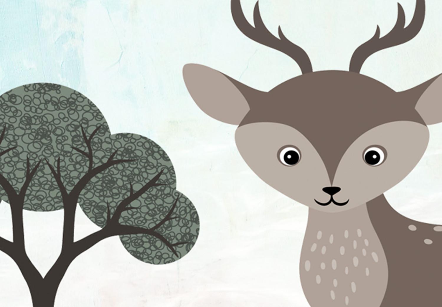 Canvas Forest Animals (1-piece) Vertical - cheerful composition for children