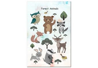 Canvas Forest Animals (1-piece) Vertical - cheerful composition for children