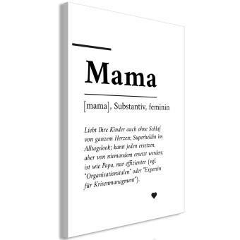 Canvas Definition of Mom (1-piece) Vertical - black and white German text