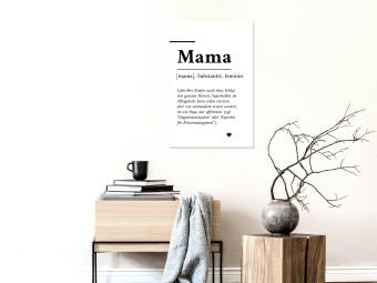 Canvas Definition of Mom (1-piece) Vertical - black and white German text