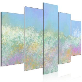 Canvas Meadow in Summertime (5-piece) Wide - abstraction in colorful flowers