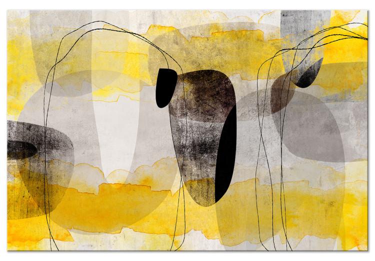 Abstraction (1-piece) - geometric composition in yellow and black