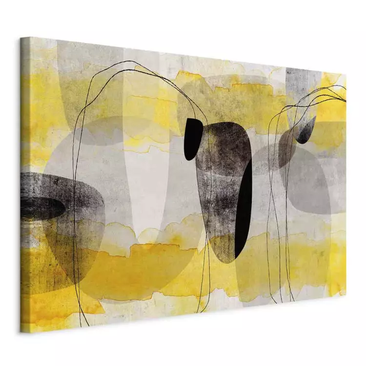 Abstraction (1-piece) - geometric composition in yellow and black