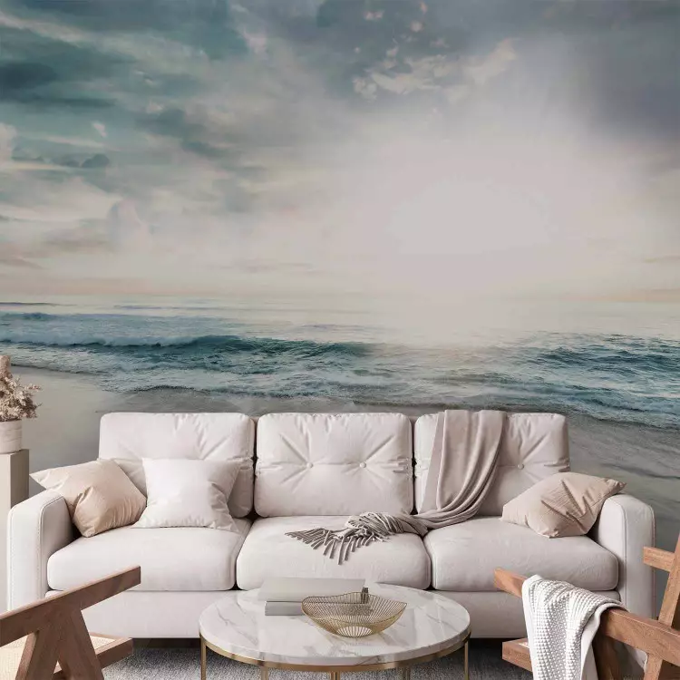 Wall Mural Radiant flashes - landscape with calm sea at sunset