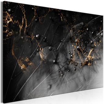 Canvas Swan's Wing (1-piece) - elegant abstraction in black feathers