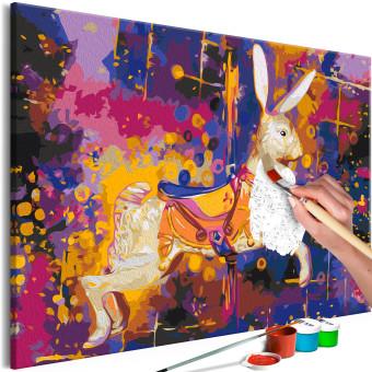 Paint by Number Kit Wonderland Rabbit - Artistic Abstraction With a Dressed Animal
