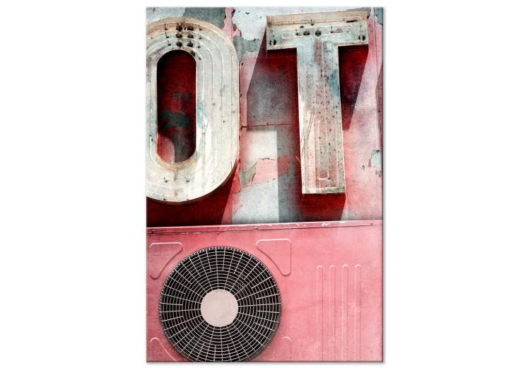 Canvas Print Urban Breeze - Photo of the Air Conditioner and Neon in Pink Colors