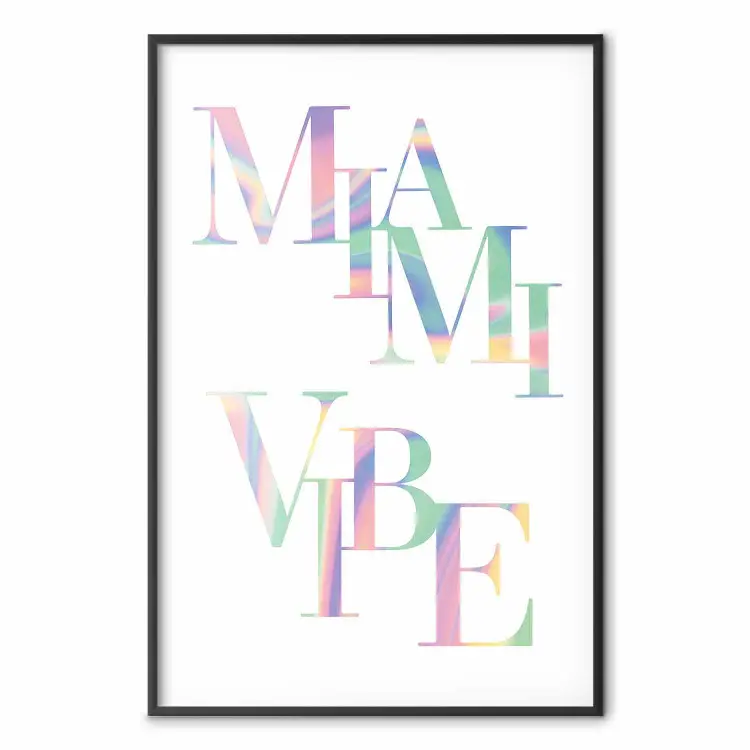 Miami Vibe - Holographic Lettering in Pastel-Rainbow Colors