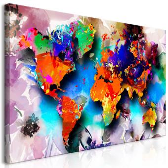 Canvas Colorful Continents (1-piece) - colorful abstract world map