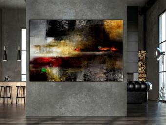 Canvas Abstract Landscape (1-part) - Golden Horizon with a Touch of Purple