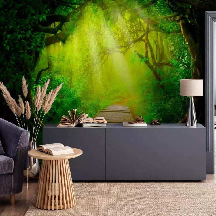 Wall Mural Magical corner with trees - landscape of a sunlit pathway