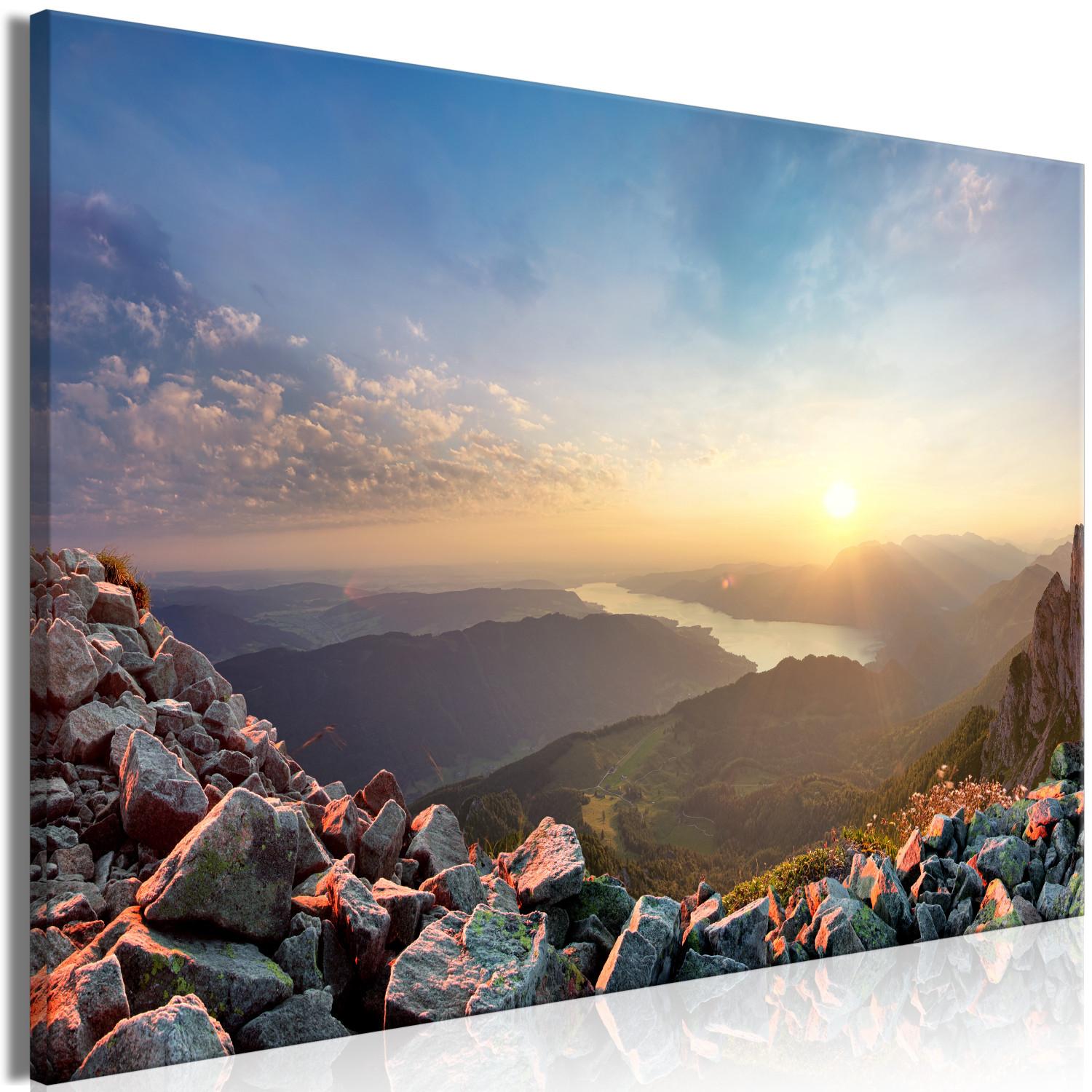 Canvas Forgotten Land (1-piece) - landscape overlooking mountains and sky