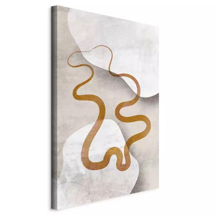 Orange Ribbon (1-piece) - abstraction in two brown waves