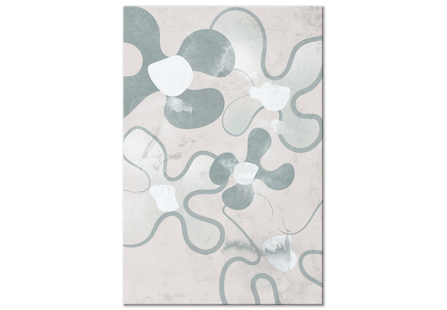 Canvas Blue Daisies (1-piece) - flower-shaped abstraction