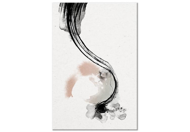 Canvas Print Brush Trace - Wavy Shapes and Stains Painted With Ink