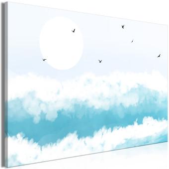 Canvas Sea Waves (1-piece) - sea and seagulls against a blue sky background