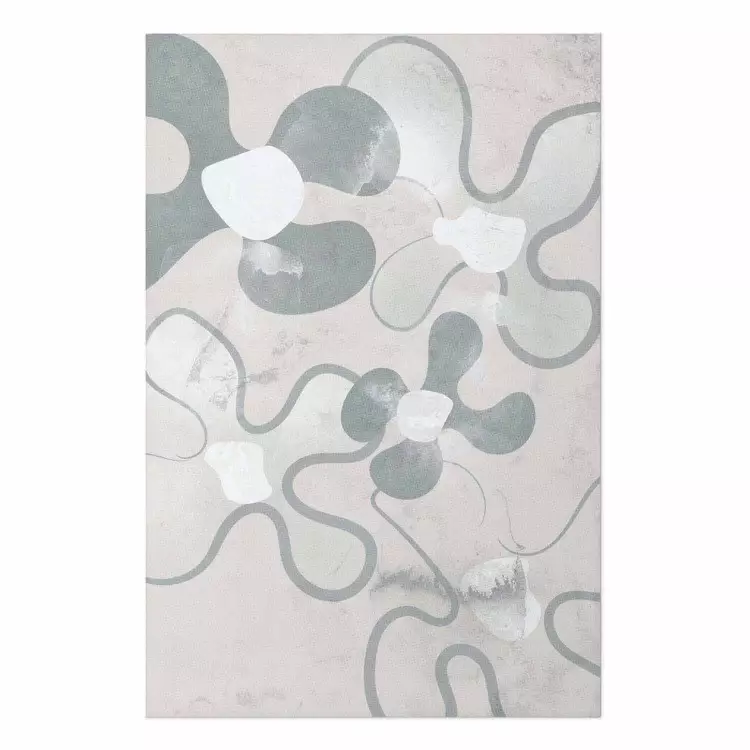 Poster Blue Daisies - Abstract Shapes to Suggest Flowers