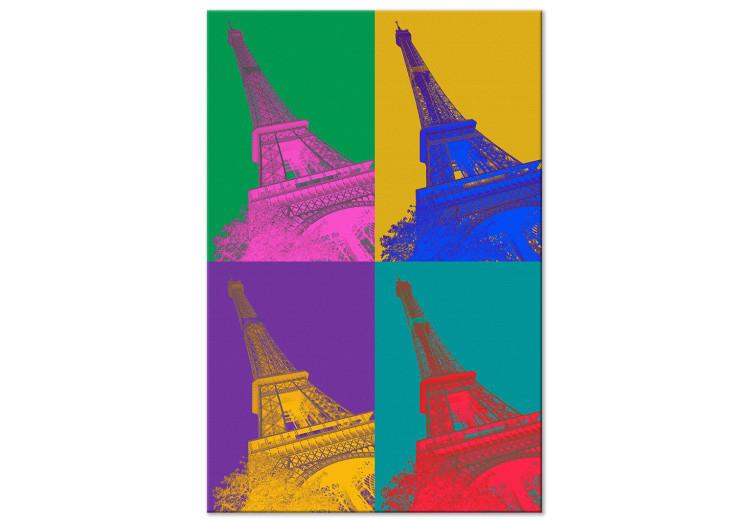 Canvas Print Colorful Paris - Collage With the Eiffel Tower in Pop Art Style
