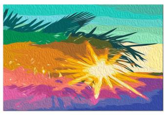 Paint by Number Kit Sunny Morning - Palm Trees Illuminated With Cheerful Colors