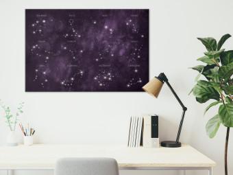 Canvas Landscape in Space (1-piece) - stars and names of their constellations