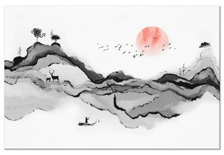 Watercolor Mountains (1-piece) - beautiful natural landscape in Japanese style
