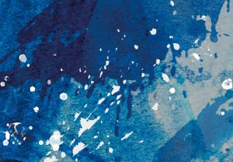 Canvas Blue Dynamics - Abstract Composition of Paint Spots