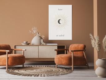Canvas Moon and Sun - Graphical Representation of Celestial Bodies in Shades of Gold