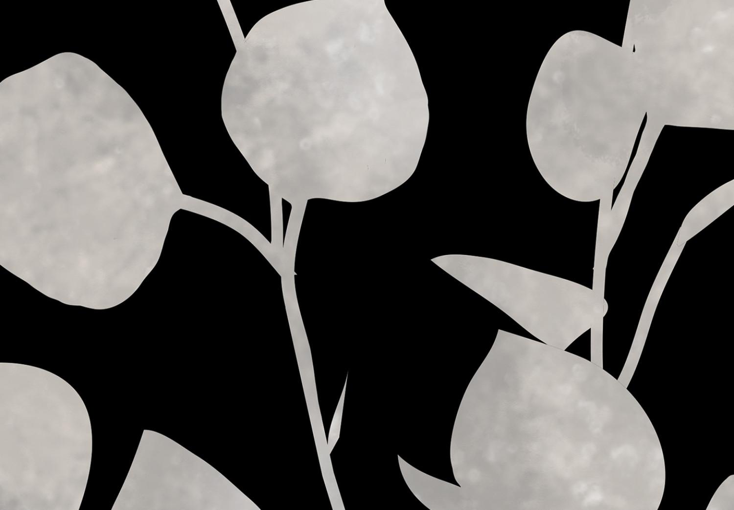 Canvas Eucalyptus Twigs - Minimalist Plants on a Dark Background
