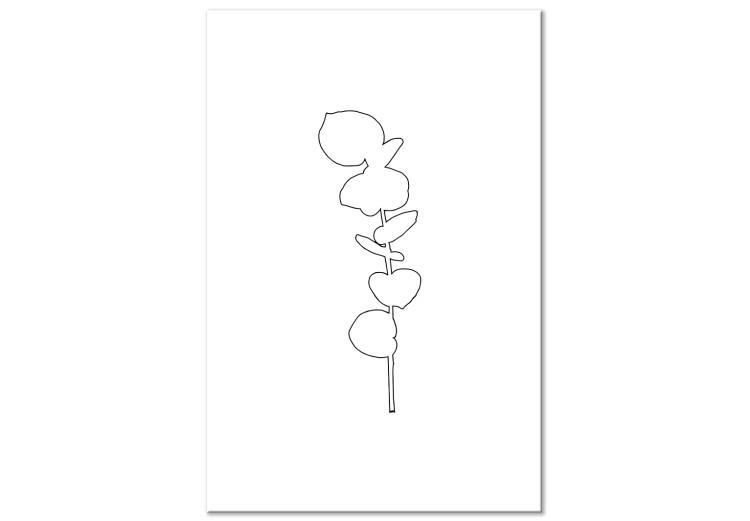 Canvas Print Graphic Eucalyptus - Linear Drawing of a Leaf in a Minimalist Style