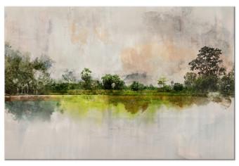 Canvas Rural Atmosphere - Rustic Painted Landscape With a Fragrant Forest