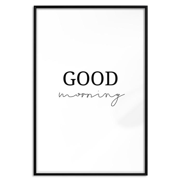 Poster Good Morning - Positive Minimalist Sentence on a White Background