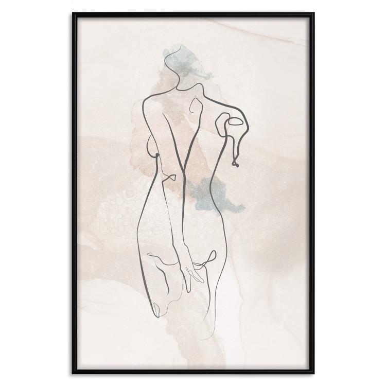 Poster Standing in the Sun - Female Figure Drawn With Lines