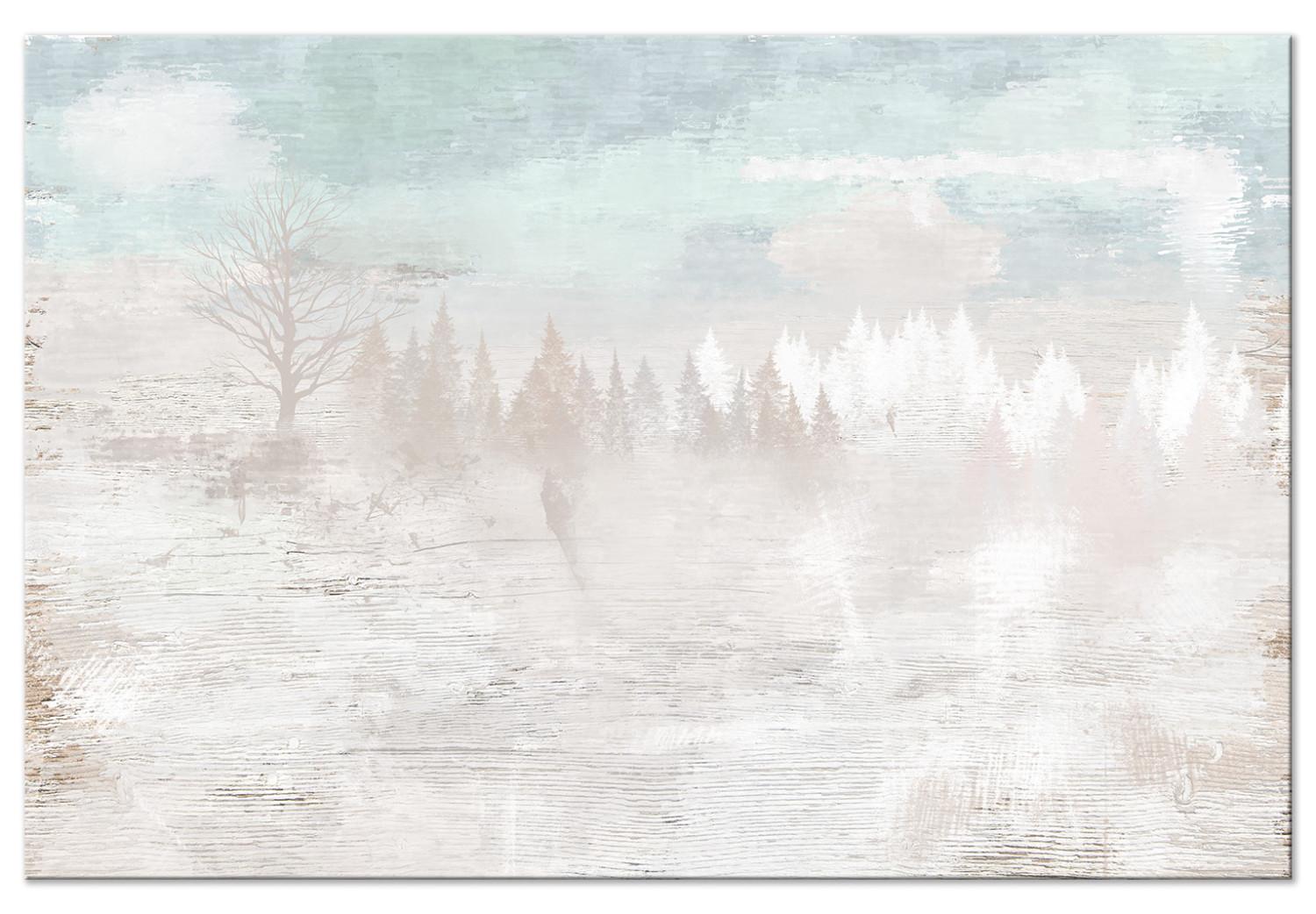 Canvas Calm Trees - Winter Landscape Painted in Soft Colors