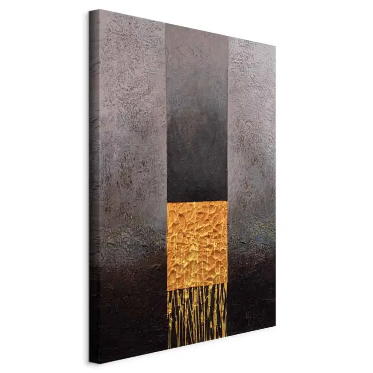 Painted Abstraction - Geometric Composition on a Metallic Background