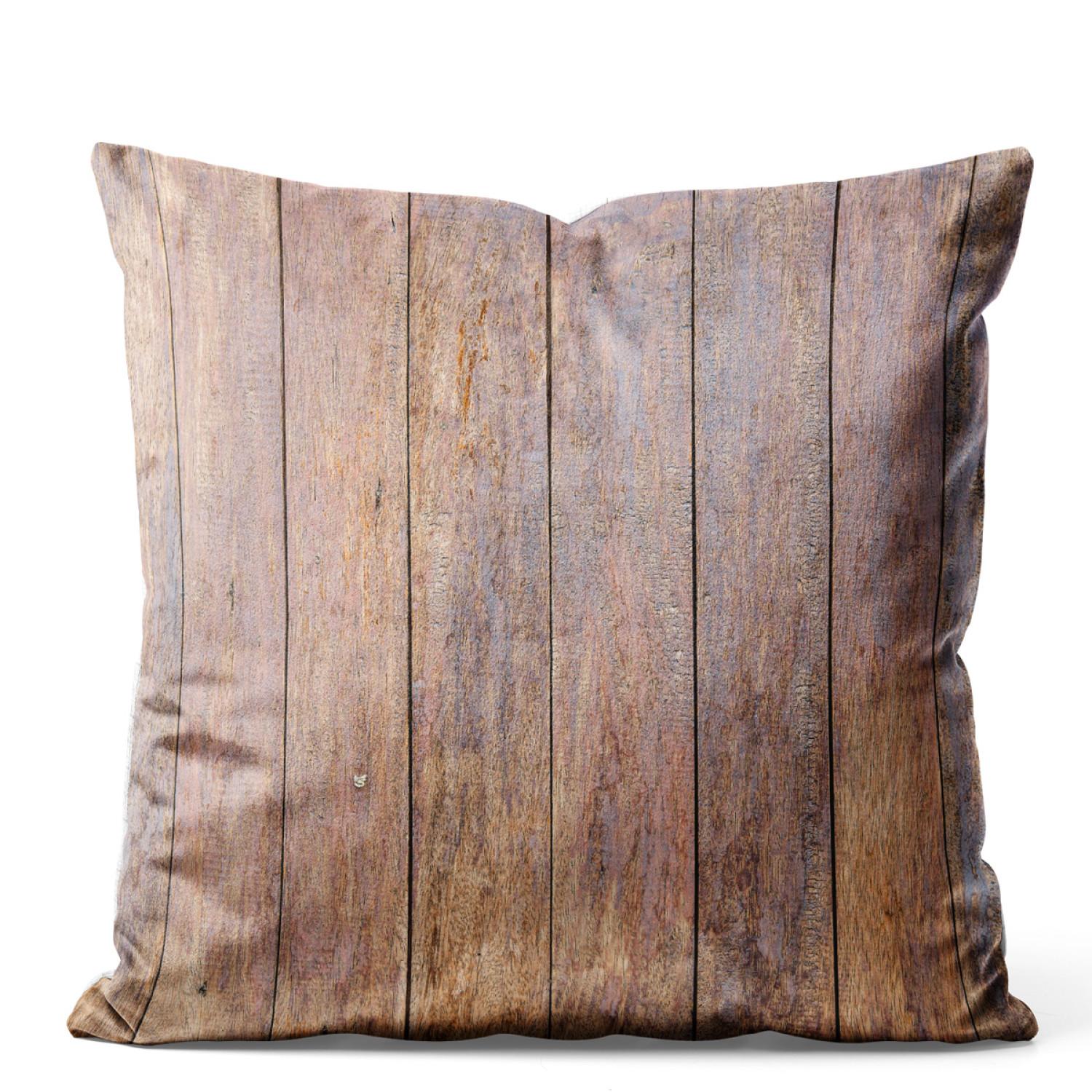 Decorative Velor Pillow Exotic wood - pattern imitating plank texture
